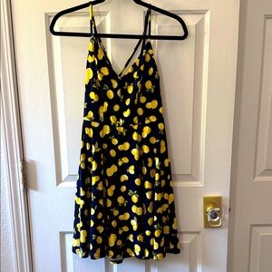 Nine Britton Navy Lemon Print Dress. Buttery soft!